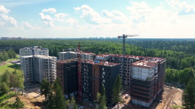 Ход строительства Смарт квартала Лесная Отрада (1-я и 2-я очереди) - июль